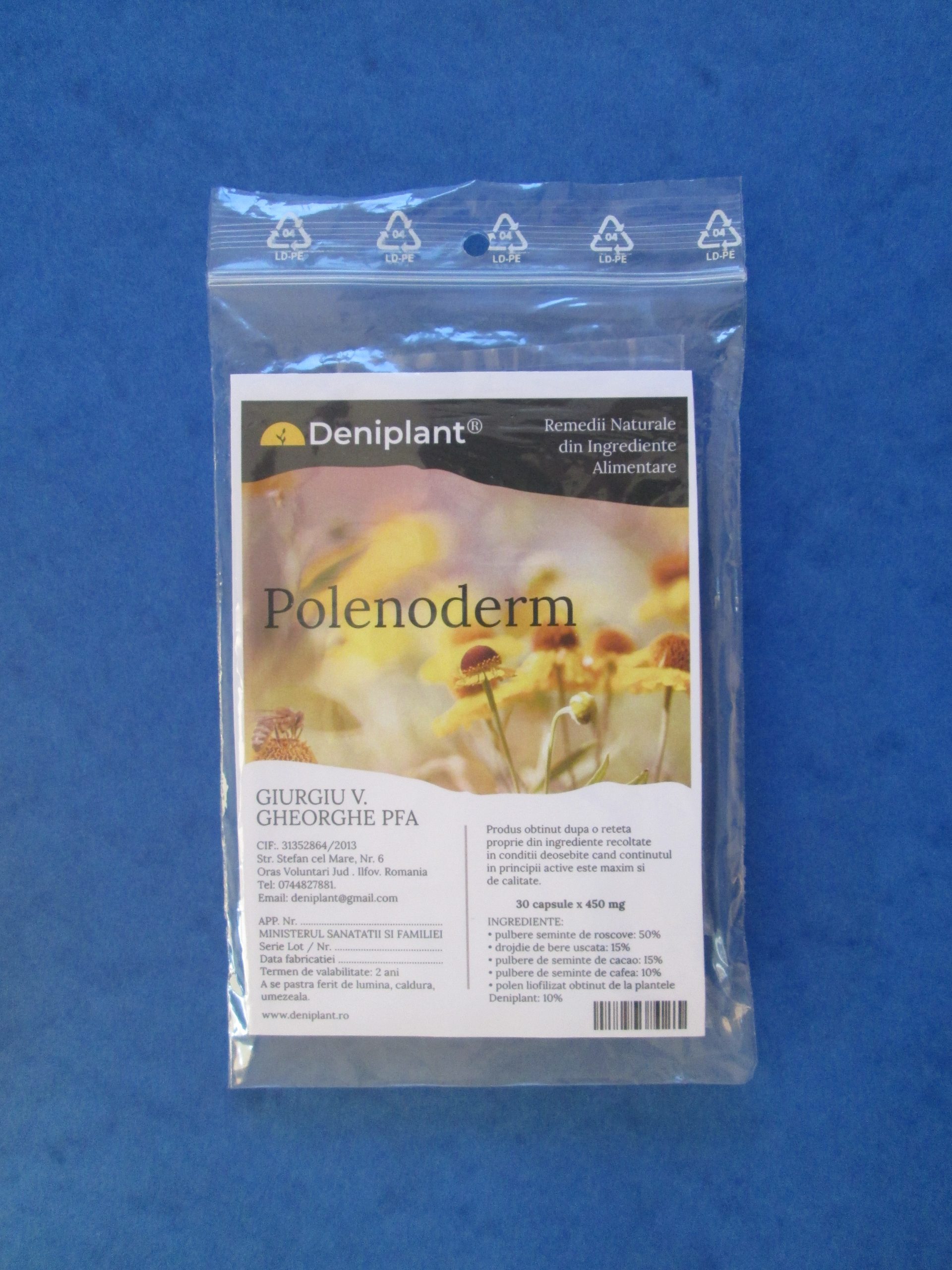Polenoderm - Capsule pentru Acnee, Coșuri, Hidrosadenită